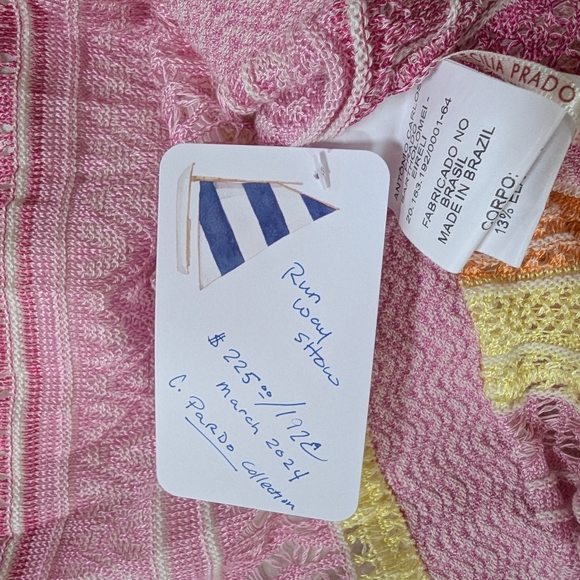 NWT Cecilia Prado Hand Knit Summer Dress Beach Coverup Runway Show Size S - Picture 6 of 8